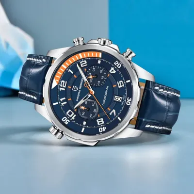 Pagani Design Men's Japan VK64 Chronograph Luminous Blue Watch 